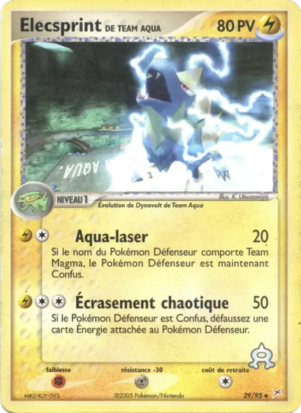 Carte Pokémon Elecsprint de Team Aqua #29 — Team Magma vs Team Aqua