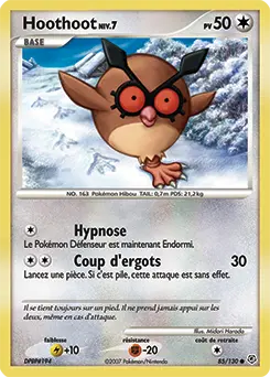 Carte Pokémon Hoothoot #85 — Diamant et Perle