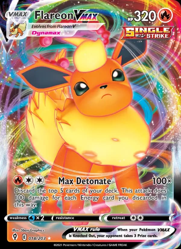 Flareon VMAX #18 — Evolving Skies