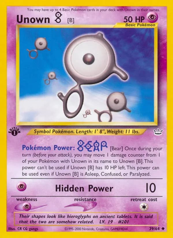 Unown [B] #39 — Neo Revelation