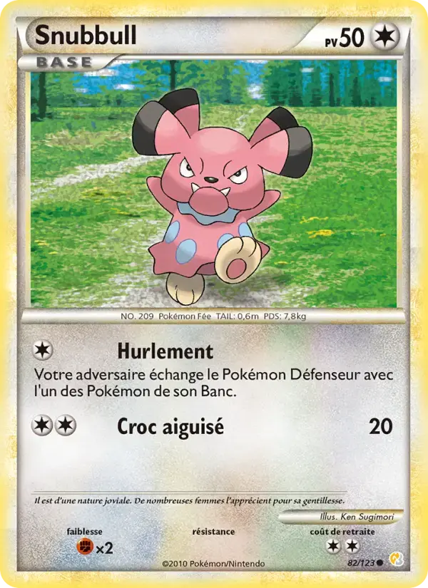 Carte Pokémon Snubbull #82 — HeartGold SoulSilver