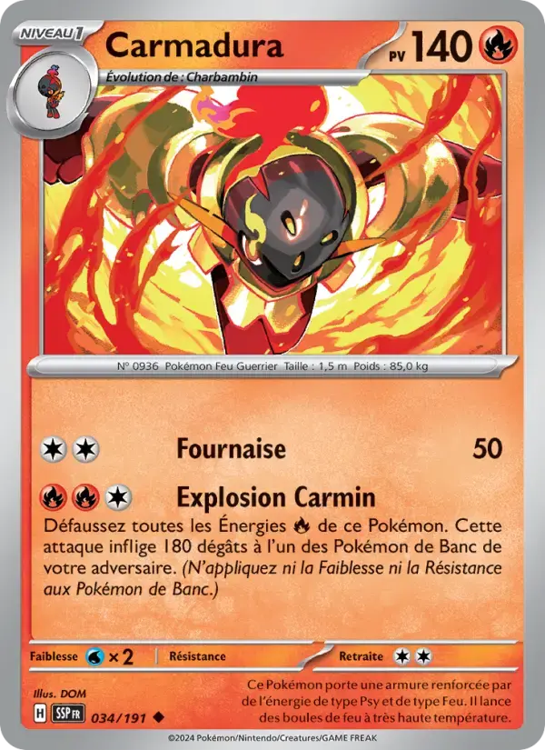 Carte Pokémon Carmadura #034 — Étincelles Déferlantes