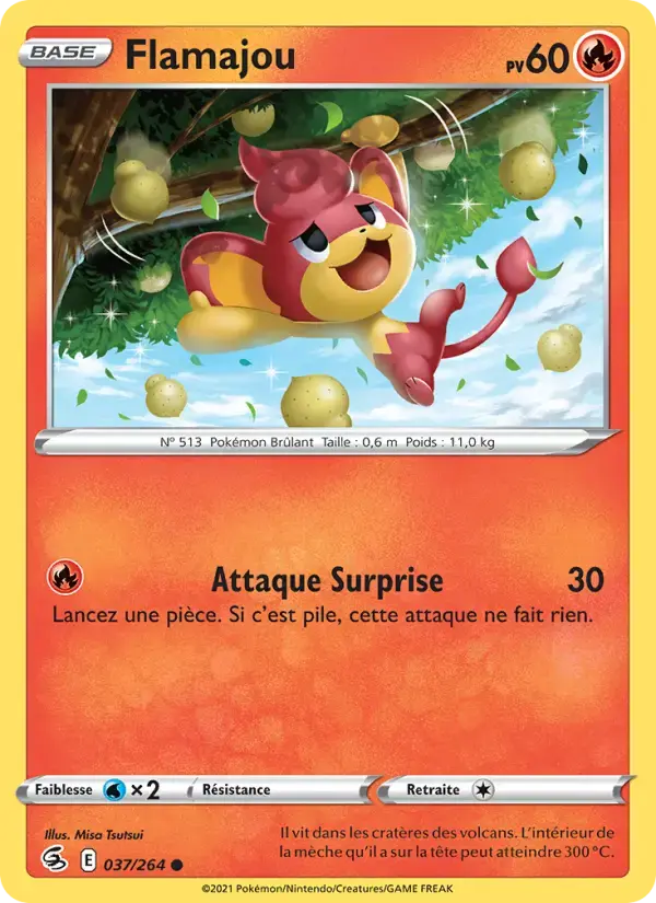 Carte Pokémon Flamajou #37 — Poing de Fusion