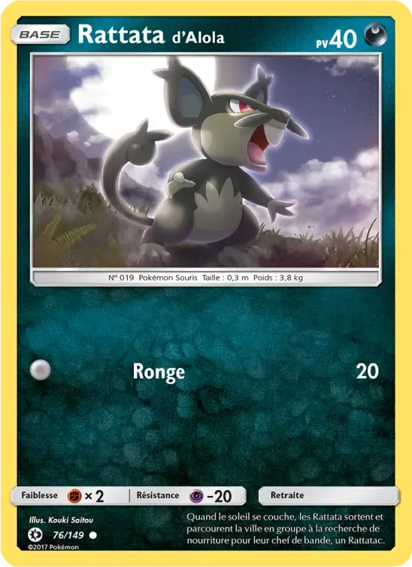 Carte Pokémon Rattata d’Alola #76 — Soleil et Lune