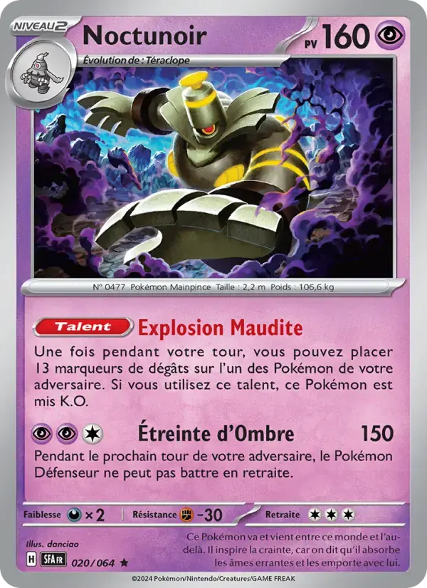 Carte Pokémon Noctunoir #020 — Fable Nébuleuse