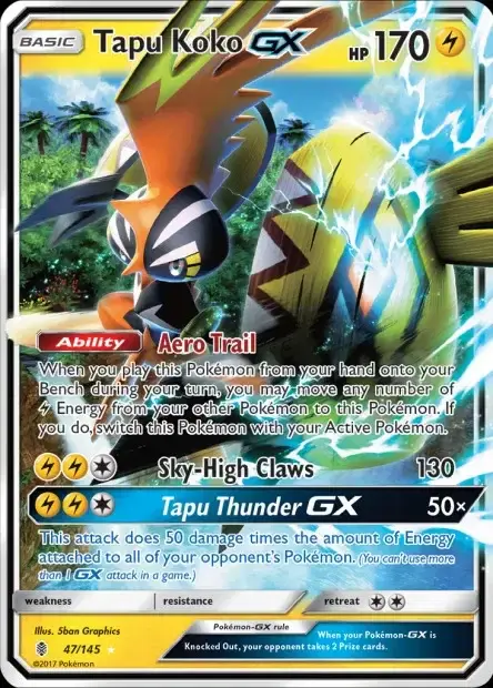Carte Pokémon Tokorico-GX #47/145 — Jumbo