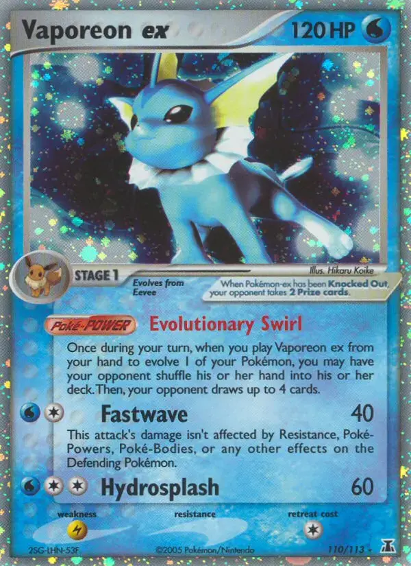 Vaporeon ex #110 — Delta Species
