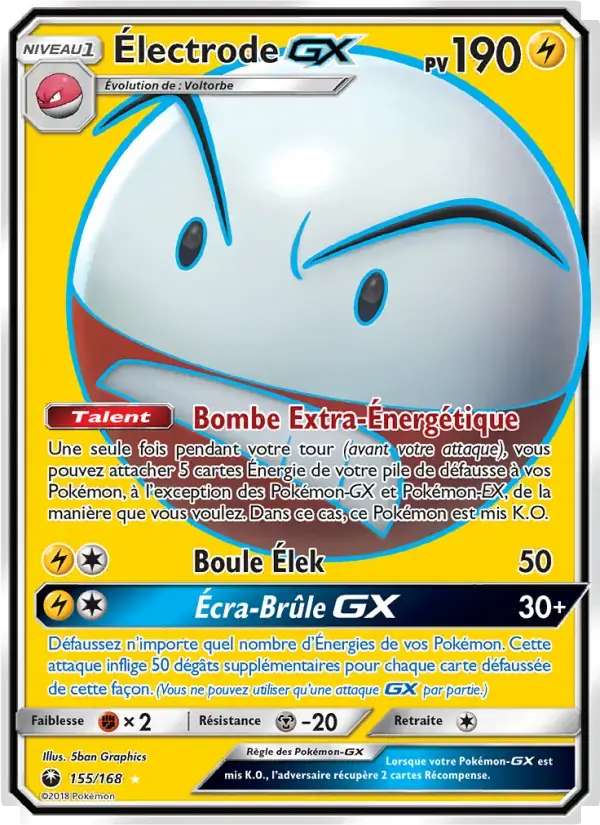 Carte Pokémon Électrode GX #155 — Tempête Céleste