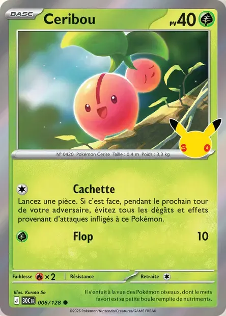 Carte Pokémon Ceribou #006 — 30ᵉ Anniversaire