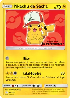 Carte Pokémon Pikachu de Sacha #SM109 — Promos Soleil et Lune