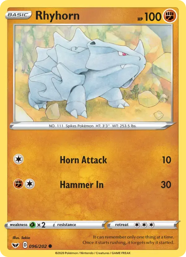 Rhyhorn #96 — Sword & Shield