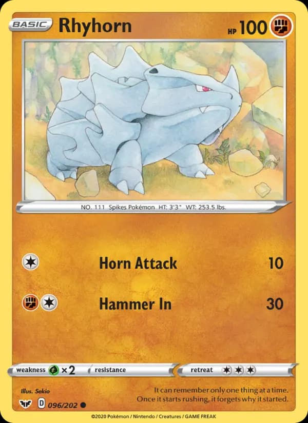 Rhyhorn #96 — Sword & Shield