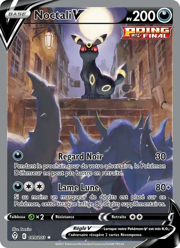 Carte Pokémon Noctali V #189 — Évolution Céleste