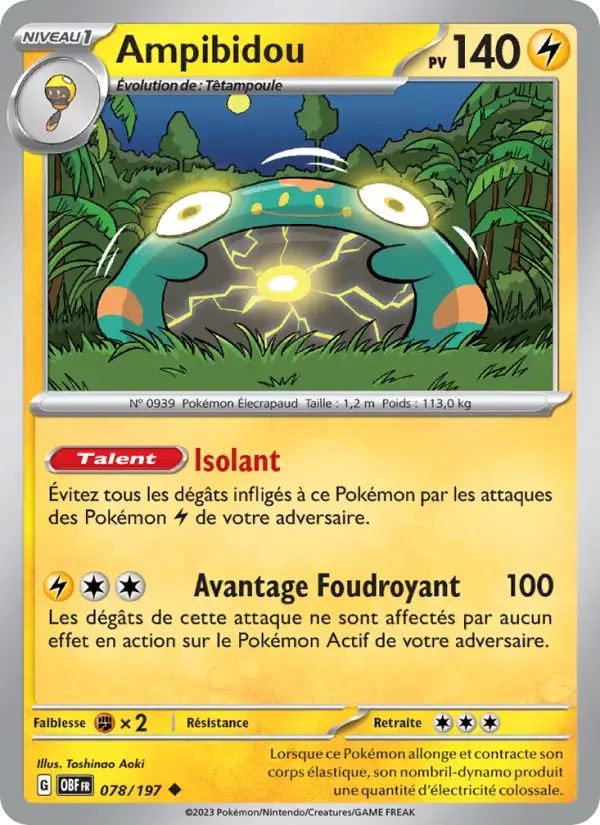 Carte Pokémon Ampibidou #078 — Flammes Obsidiennes