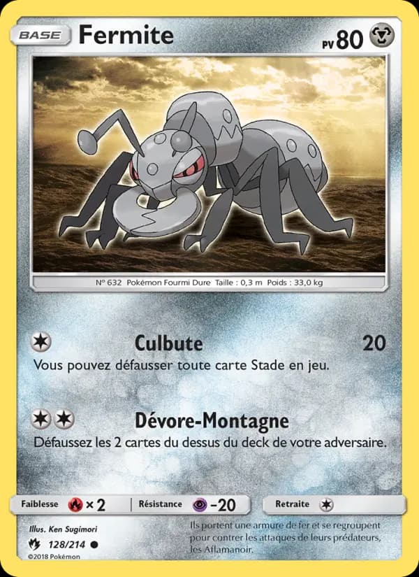 Carte Pokémon Fermite #128 — Tonnerre Perdu