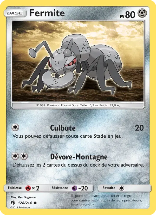 Carte Pokémon Fermite #128 — Tonnerre Perdu