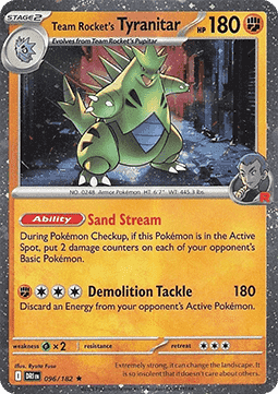Team Rocket's Tyranitar #096 Cosmos Holo — Destined Rivals
