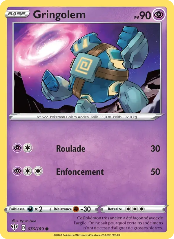 Carte Pokémon Gringolem #76 — Ténèbres Embrasées