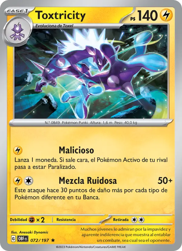 Carte Pokémon Salarsen #072 — Flammes Obsidiennes