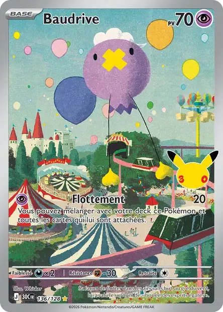Carte Pokémon Baudrive #136 — 30ᵉ Anniversaire