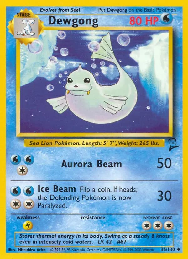 Dewgong #36 — Base Set 2