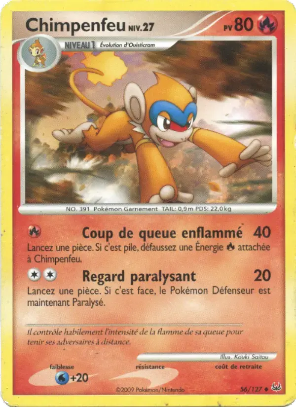 Carte Pokémon Chimpenfeu #56 — Platine