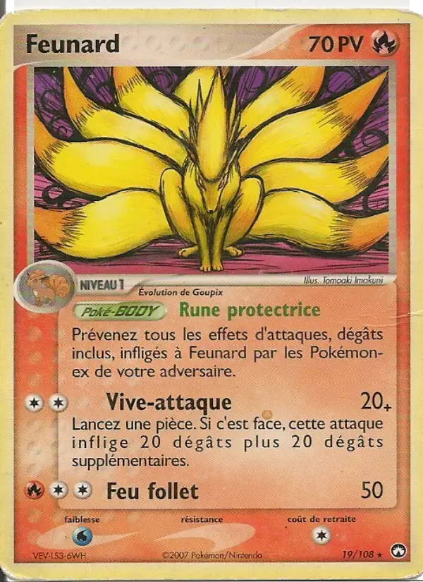 Carte Pokémon Feunard #19 — Gardiens du Pouvoir