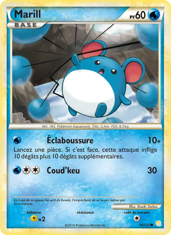 Carte Pokémon Marill #74 — HeartGold SoulSilver