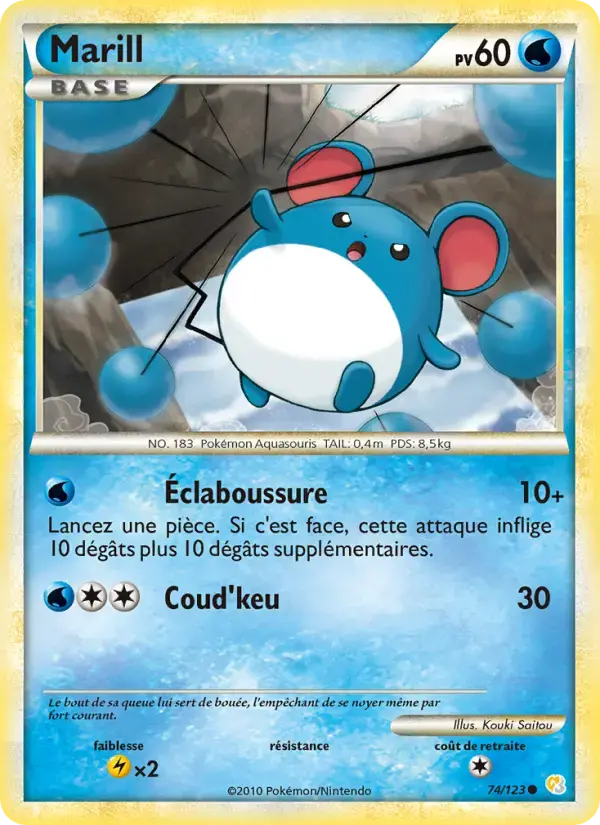 Carte Pokémon Marill #74 — HeartGold SoulSilver