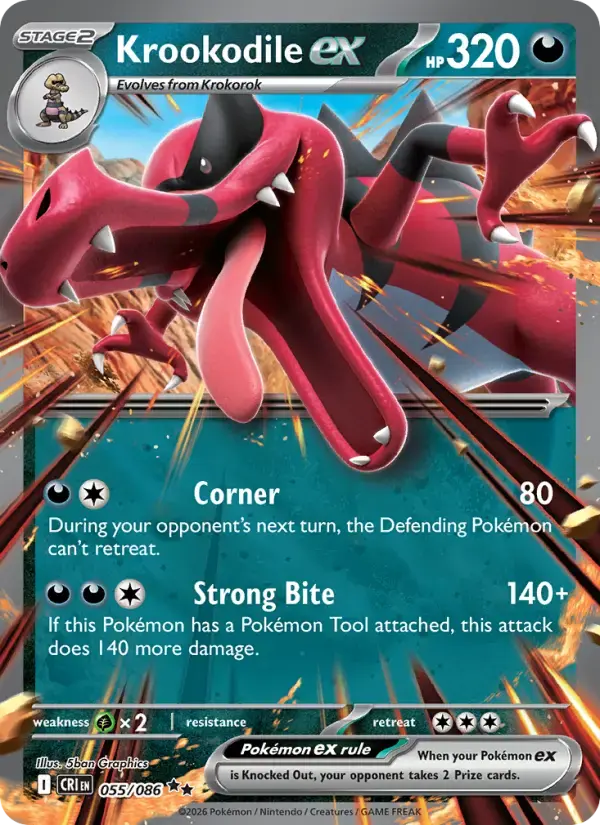 Krookodile ex #055 — Chaos Rising