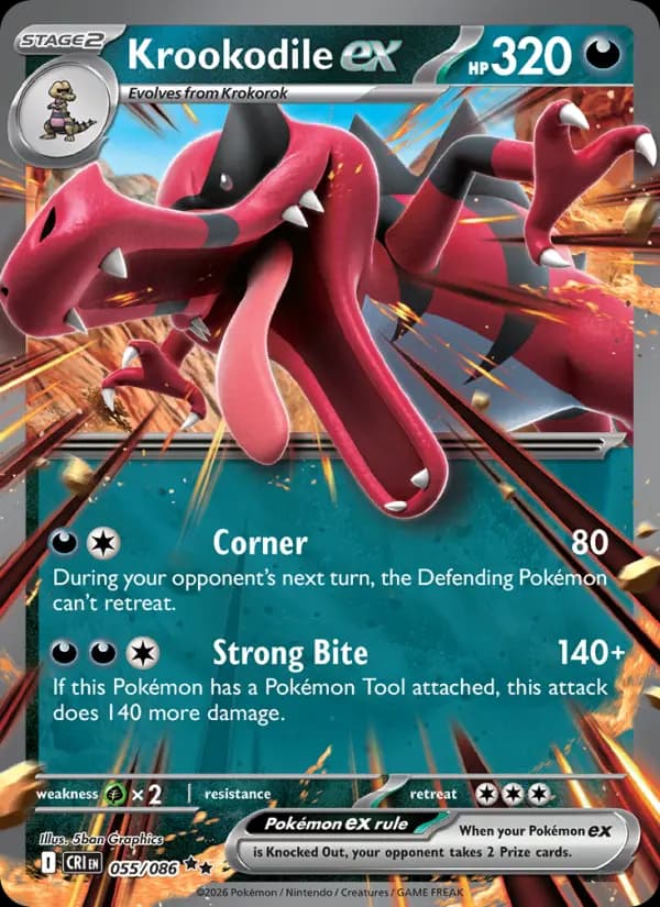 Krookodile ex #055 — Chaos Rising