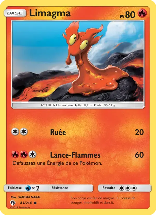Carte Pokémon Limagma #43 — Tonnerre Perdu