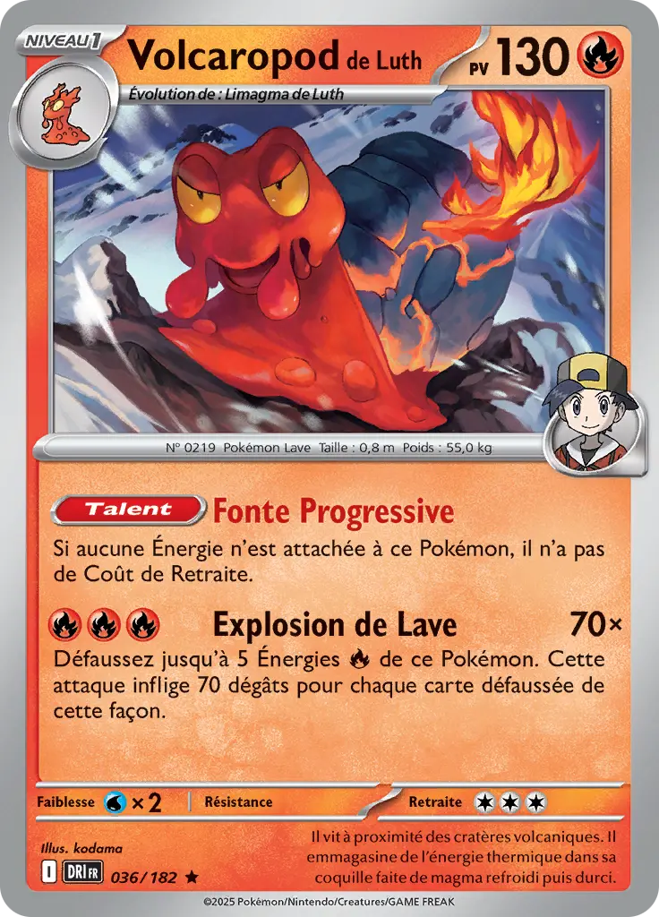 Carte Pokémon Volcaropod de Luth #036 Cosmos Holo — Rivalités Destinées
