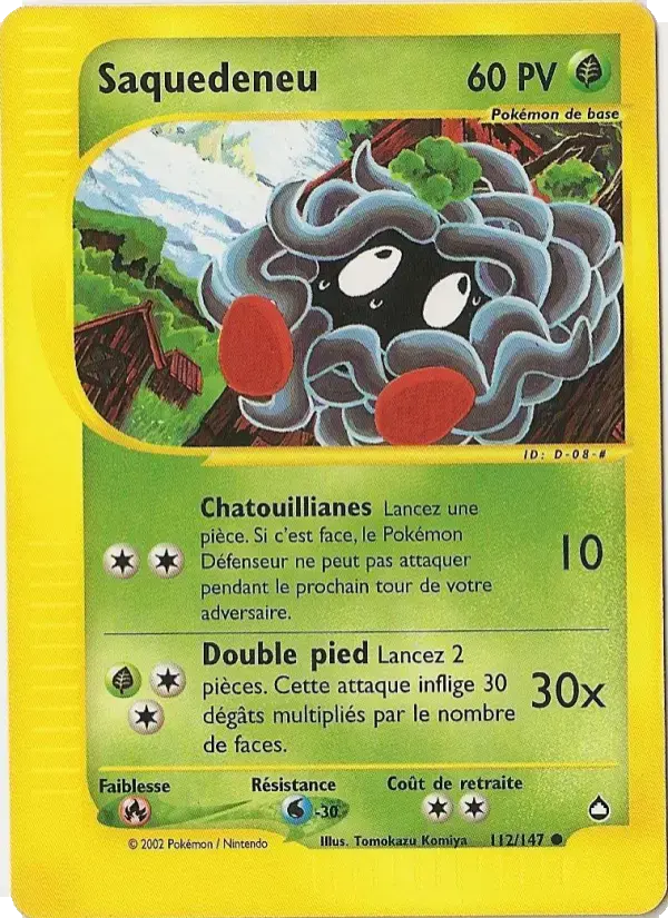 Carte Pokémon Saquedeneu #112 — Aquapolis