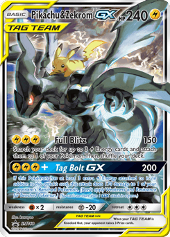 Carte Pokémon Pikachu et Zekrom GX #SM168 — Promos Soleil et Lune