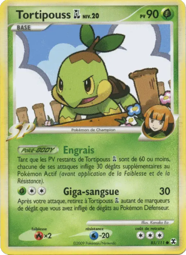 Carte Pokémon Tortipouss  Niv. 20 #85 — Rivaux Émergeants
