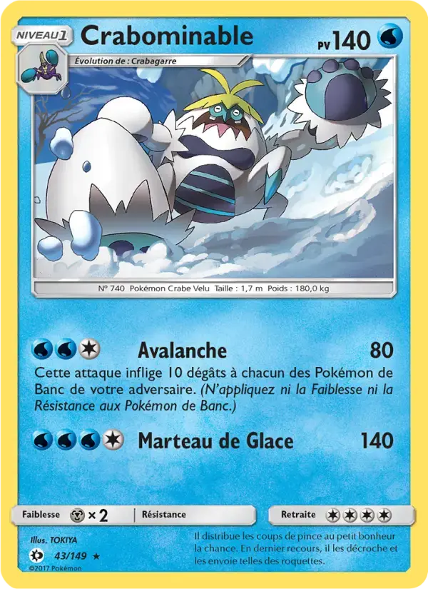 Carte Pokémon Crabominable #43 — Soleil et Lune