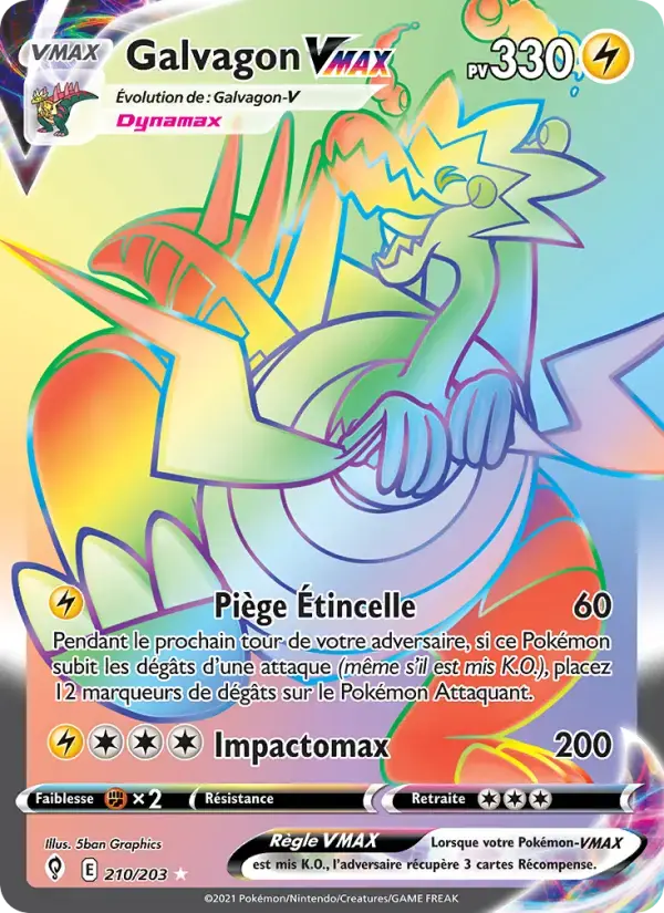 Carte Pokémon Galvagon VMAX #210 — Évolution Céleste