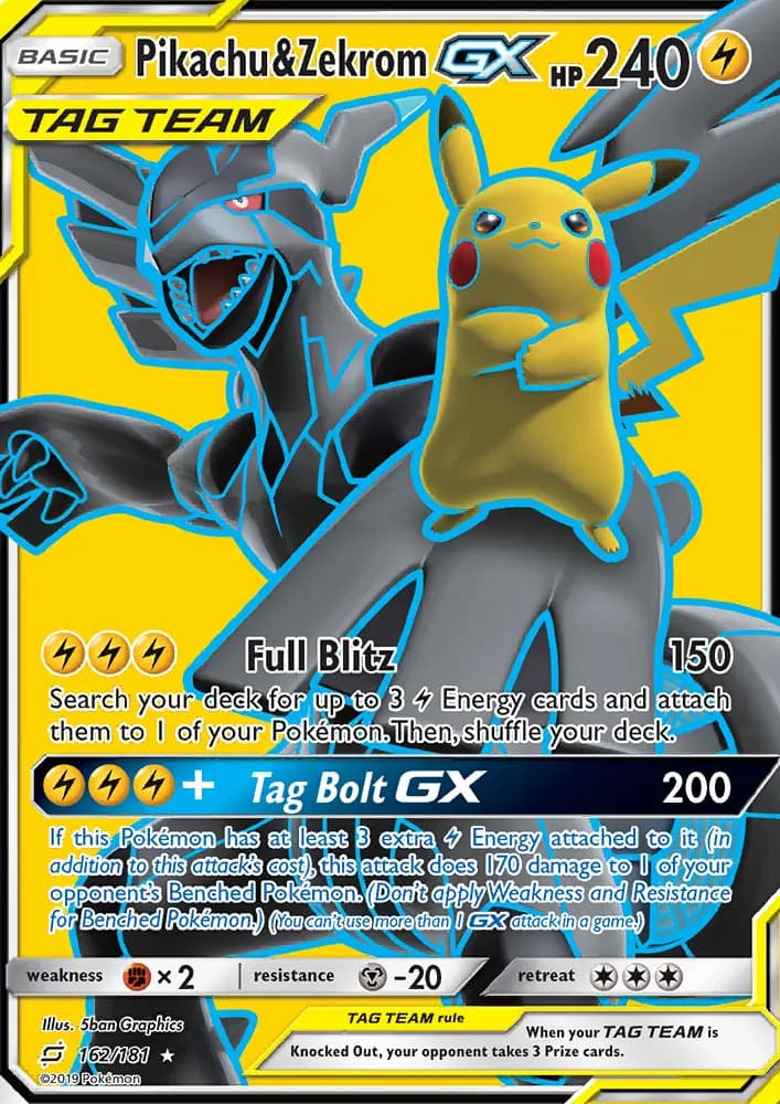 Pikachu & Zekrom GX #162 — Team Up