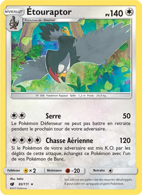 Carte Pokémon Étouraptor #83 — Invasion Carmin