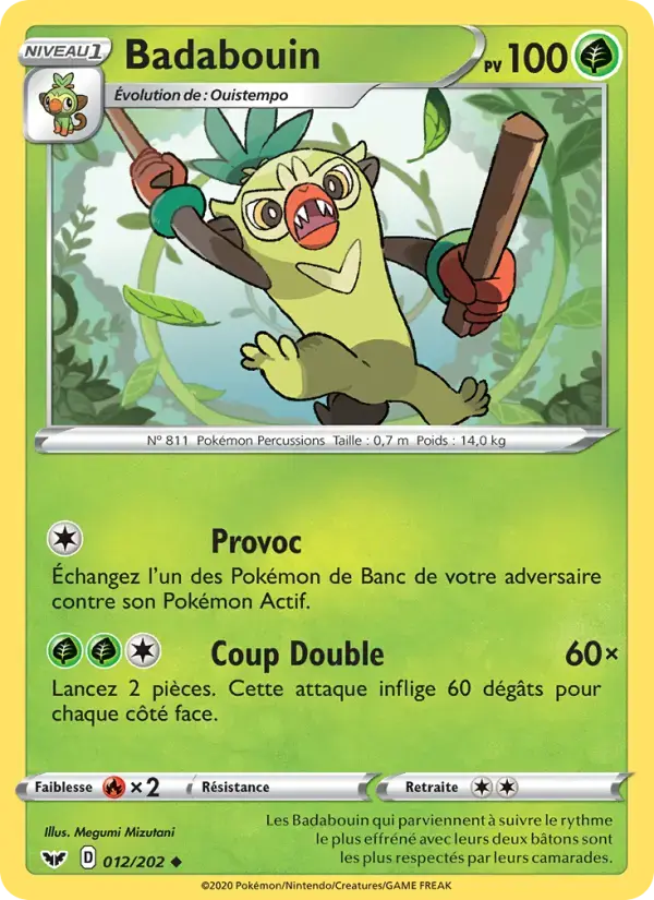 Carte Pokémon Badabouin #12 — Épée et Bouclier