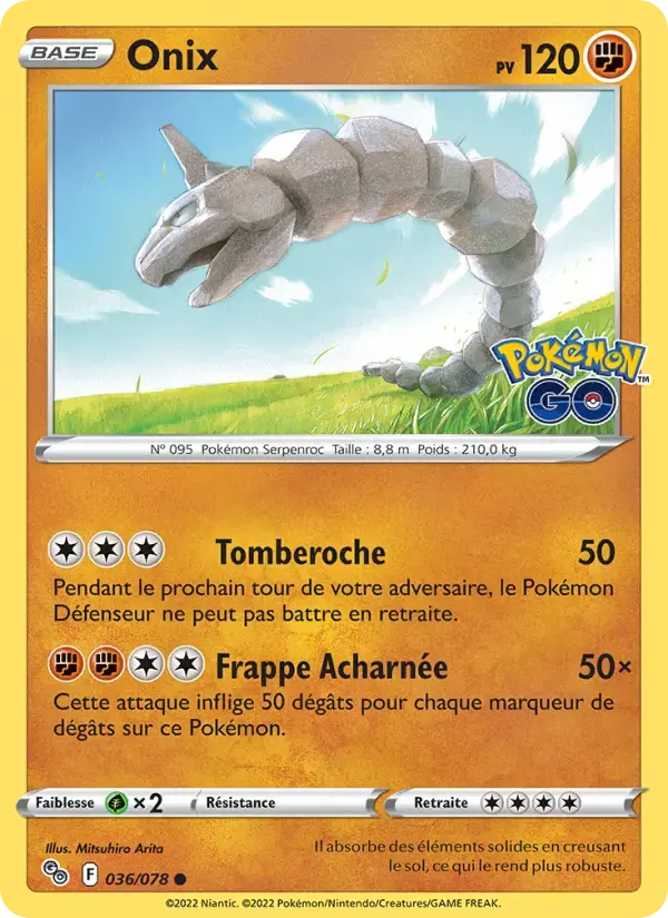 Carte Pokémon Onix #036 — Pokémon GO