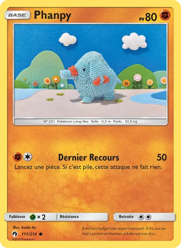 Carte Pokémon Phanpy #111 — Tonnerre Perdu