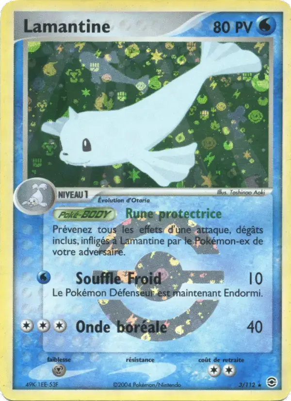 Carte Pokémon Lamantine #3 — Rouge Feu & Vert Feuille