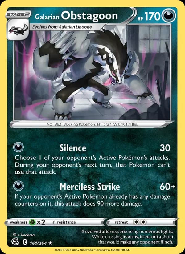 Galarian Obstagoon #161 — Fusion Strike