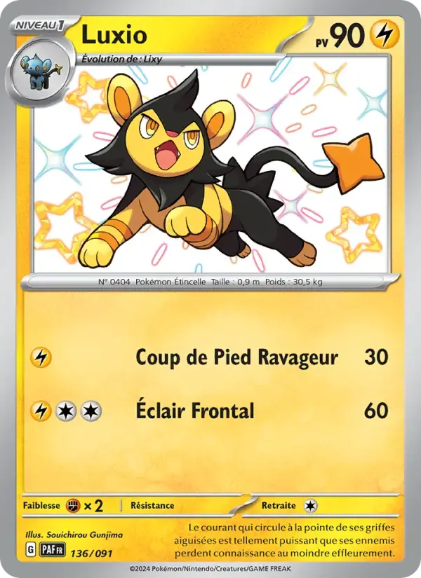 Carte Pokémon Luxio #136 — Destinées de Paldea