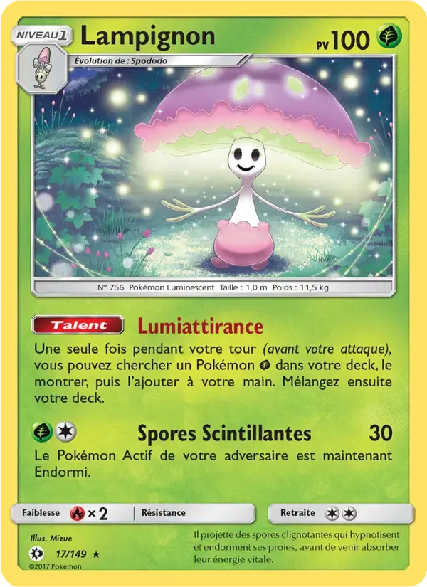 Carte Pokémon Lampignon #17 — Soleil et Lune