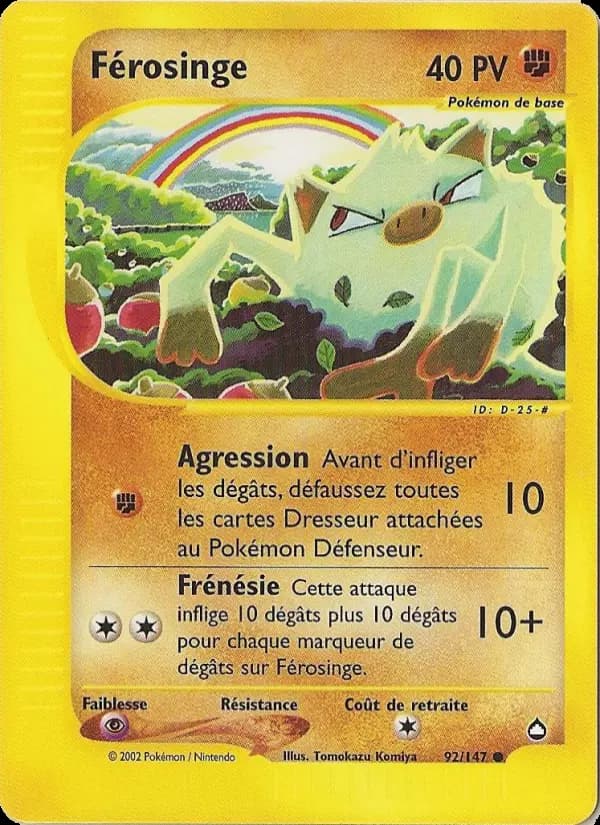 Carte Pokémon Férosinge #92 — Aquapolis