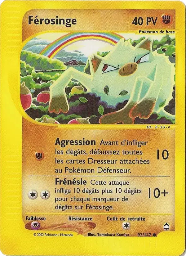 Carte Pokémon Férosinge #92 — Aquapolis