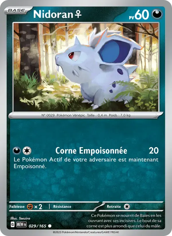 Carte Pokémon Nidoran♀ #029 — Pokémon 151